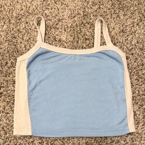 🍉 10 for $15 🍉 Blue and Cream Cropped Tank Top